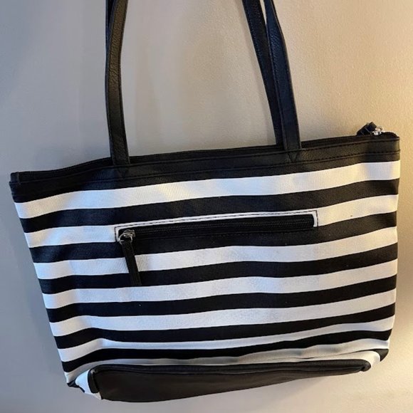 Black & White Striped Tote - Picture 2 of 2